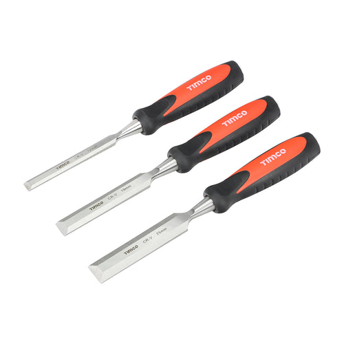 Timco Bevel Edge Wood Chisel Set 3pcs