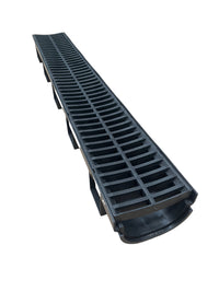 Starco B125 Shallow Drainage Channel Black Plastic 1m Length