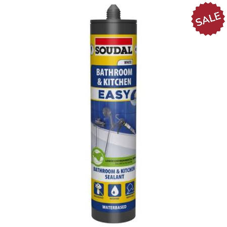 Soudal Easy Kitchen & Bathroom Sealant 290ml - White (Twin Pack)