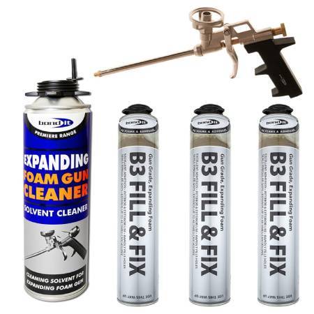 Bond It Expanding Gun Foam Kit (6x Foam, 1x Cleaner, 1x Gun)