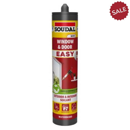 Soudal Easy Window & Door Sealant 290ml - White (Twin Pack)