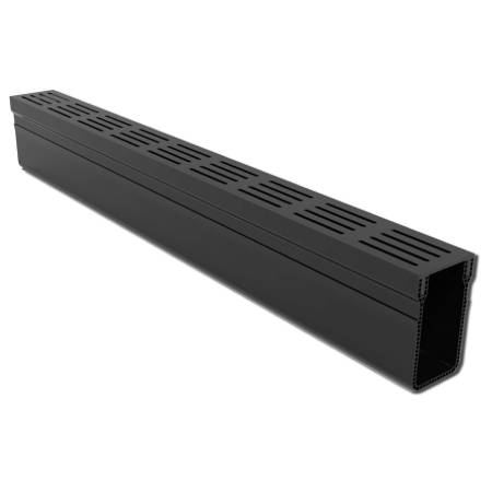 Alusthetic Threshold Drainage Channel 1m - Black Aluminium