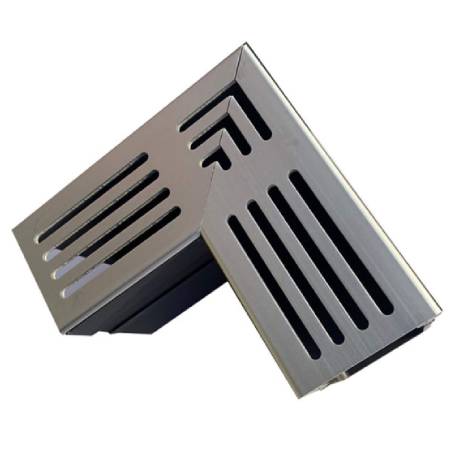 Alusthetic Threshold Drainage Channel Corner Unit - Silver Aluminium