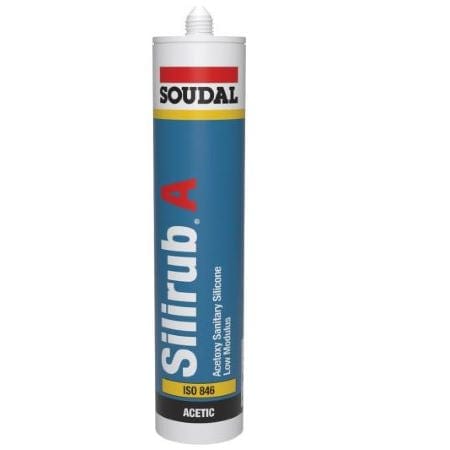 Soudal Silirub A General Purpose Acetoxy Silicone 295ml - Brilliant White