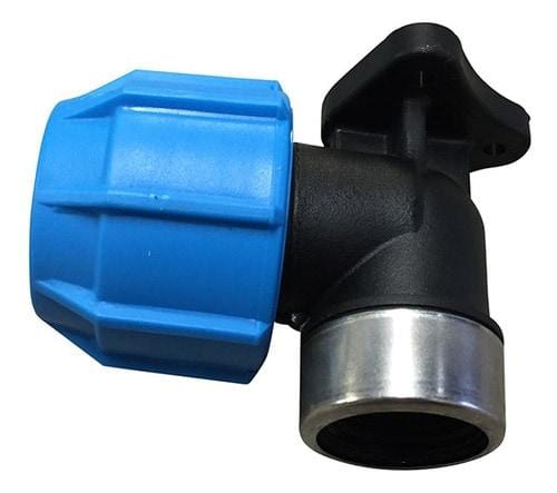 Blue MDPE Pipe Bibtap Wall Flange (plastic) 25mm x 3/4"