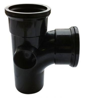 Soil Pipe T-Branch 90 Deg Double Socket 110mm - Black