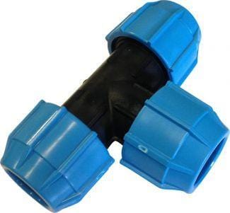 Blue MDPE Pipe Equal Tee 25mm