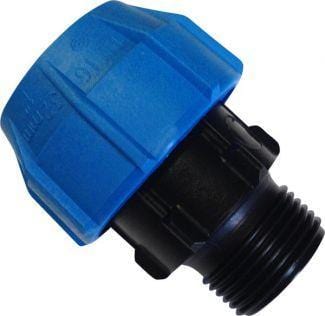 Blue MDPE Pipe Male Adaptor 32mm x 1"