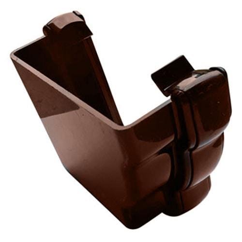Ogee Gutter External Stopend Left Hand 115mm - Brown