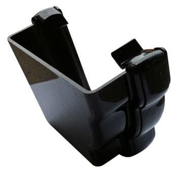 Ogee Gutter External Stopend Left Hand 115mm - Black