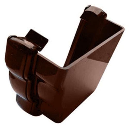 Ogee Gutter External Stopend Right Hand 115mm - Brown