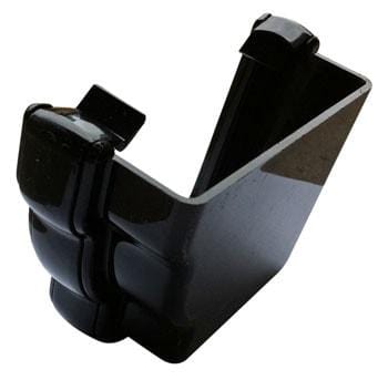 Ogee Gutter External Stopend Right Hand 115mm - Black
