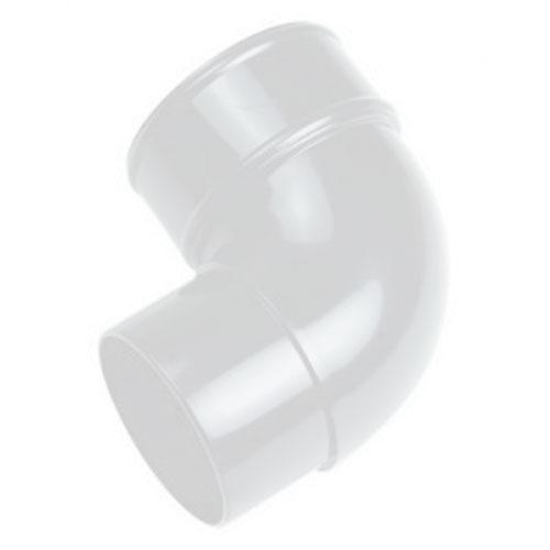 Round Downpipe 90 Deg Bend 68mm - White