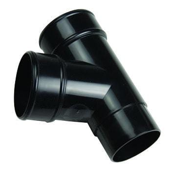 Round Downpipe 67.5 Deg Branch 68mm - Black