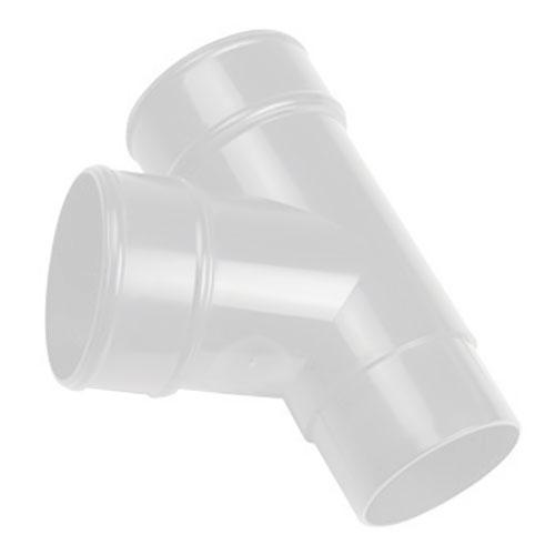 Round Downpipe 67.5 Deg Branch 68mm - White