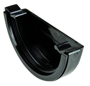 Round Gutter External Stopend 112mm - Black