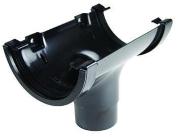 Round Gutter Running Outlet 112mm - Black