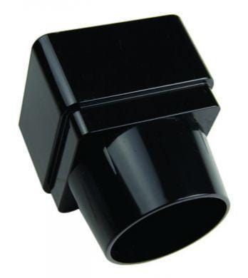Square Downpipe Square to Round Adaptor 65mm - Black