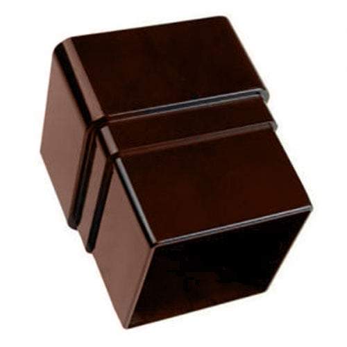 Square Downpipe Straight Connector 65mm - Brown