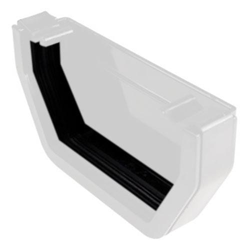 Square Gutter External Stopend - White