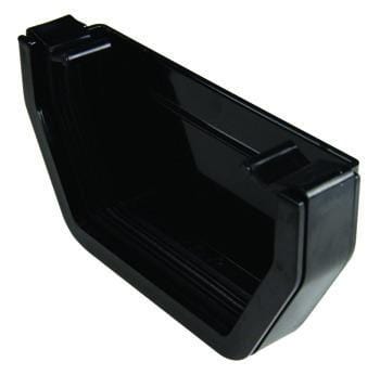 Square Gutter External Stopend - Black