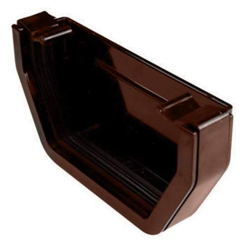 Square Gutter External Stopend - Brown