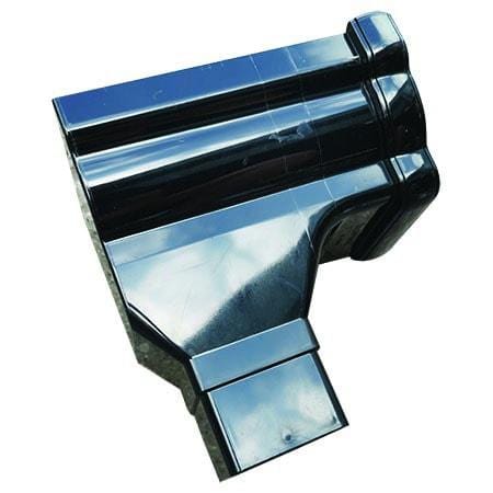 Ogee Gutter Stopend Outlet Left Hand 115mm - Black
