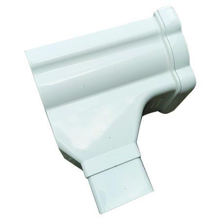 Ogee Gutter Stopend Outlet Left Hand 115mm - White