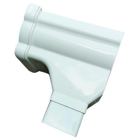 Ogee Gutter Stopend Outlet Right Hand 115mm - White
